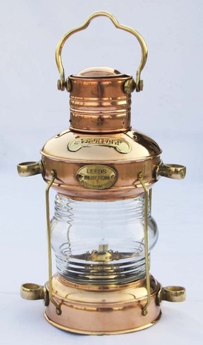 Antique anchor oil lamp - antique,