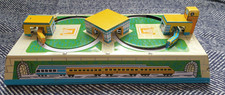 VINTAGE RETRO 1960'S TIN PLATE WIND UP RAILWAY STATION TOY