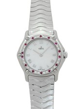 EBEL Classic Wave Diamond & Ruby Bezel E9157116-20 Ladies