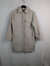 Ladies coat jacket size small cream button up textured Marks and Spencer