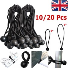 Bungee Ball Elastic Cord Black Loop Shock Cords Easy Fix Ties Tarp Tent Canopy