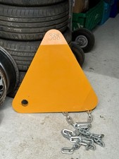 Wheel Clamp + Chain DVLA TFL Hardened Yellow Triangle Heavy Duty Bailiff  Clamp