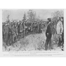 BOER WAR Burial of the British Flag by Loyalists at Pretoria Antique Print 1900