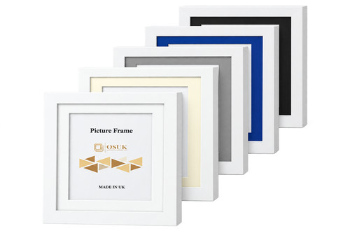 White photo frame square - white,