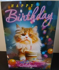 CUTE CAT FEMALE MALE BIRTHDAY