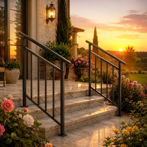 Outdoor handrail stair - stair, railing