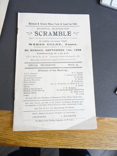 Scramble meeting programme - scramble,