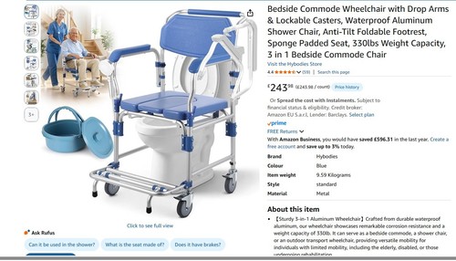 Bedside commode wheelchair - /,