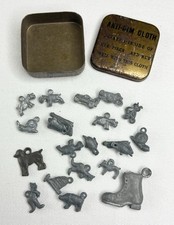 Collection Of Approx 20 x Vintage Metal Cracker Jack Or Similar Charm Prizes Etc