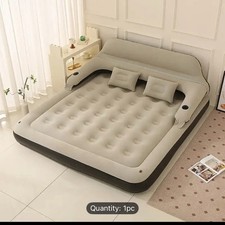 Luxury Air Mattress with Headboard& Pillows- Quick Inflate/Deflate,