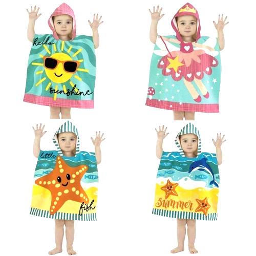 Kids hooded towel poncho - hooded, fast