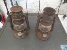 Vintage FEUERHAND 275 Paraffin Hurricane Lamps Made In W Germany x 2