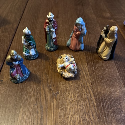 Vintage ceramic nativity set - ceramic,