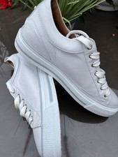 Moda in Pelle-Brayleigh White Leather Hidden Platform Wedge Trainers Size 3💕