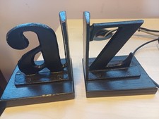 Vintage A to Z Bookends Classic Typeface Handcrafted  Iron quality heavy 