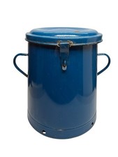 Large Vintage Blue enamel food