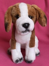 Playtive Junior Realistic Beagle Dog Brown White Sitting Soft Plush Toy 10”