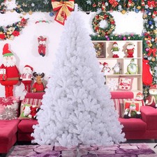 White Christmas Tree with Metal Stand Artificial Bushy Xmas Decor4ft 5ft 6ft 7ft