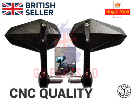 Cnc aluminium bar end - aluminium, mirrors