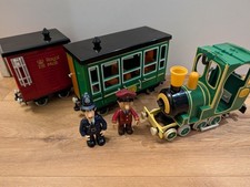 2005 Postman Pat Greensdale Rocket Train With AJ, PC Selby and Carrages