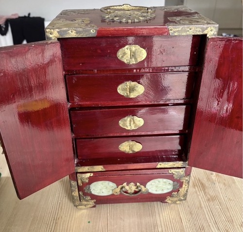 Vintage rosewood brass jade - vintage,