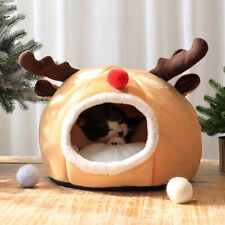 Pet Dog Cat Beds Cave House Snug Cozy Plush Cats Kitten Igloo Bed Christmas Gift