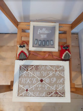 Shabby Chic Follow your Dreams Sign and Pinboard and Felt Owl Decorations Bundle