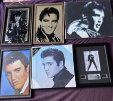 Elvis Presley Picture Lot (6) Mirrored, framed, Canvas, Wood, Filmcell Bundle