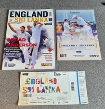 CRICKET PROGRAMME & TICKET * ENGLAND VS SRI LANKA * 2016 TEST AT LORDS (DAY ONE)