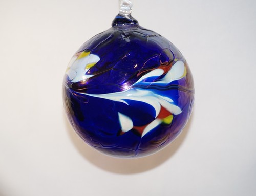 Hand blown large glass bauble - large,