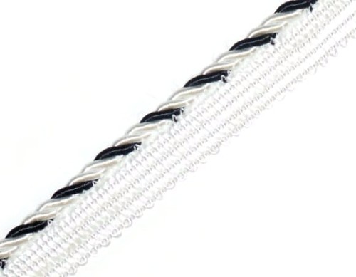 Silky white black flanged - white,