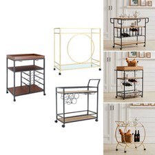 Metal Tea Serving Cart Kitchen