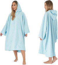 Towel Poncho Adult Hooded Bath Swim Surf Beach Microfiber Changing Robe Quick Dr