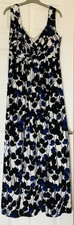 NEW BLACK/BLUE PRINT MAXI DRESS FROM COLEBROOKE BY WINDSMOOR SIZE 14