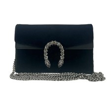 GUCCI Velvet Dionysus Mini Shoulder Bag – Black Suede  Silver Chain