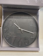 Grey and silver wall clock