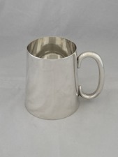 Sterling Silver PINT TANKARD 1931 Birmingham HEAVY Antique Pint Mug ART DECO