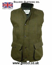 MENS GREEN BROWN DERBY COUNTRY TWEED FARMING SHOOTING WAISTCOAT GILET BODYWARMER