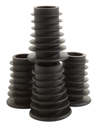 Black rubber finned - black,