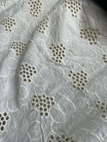 Embroidered cream cotton - cream,