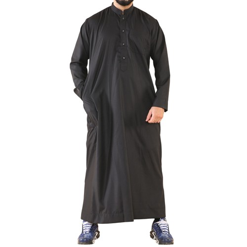 Mens black thobe - black, jubba