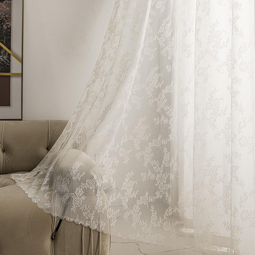 Ivory lace curtains - ivory,
