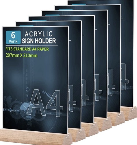 6pk acrylic sign holders - acrylic,