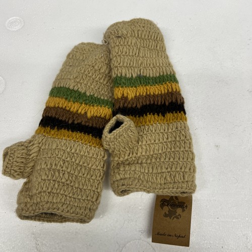 Wool fleece lined fingerless - wool,