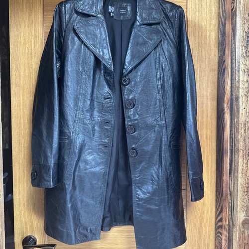 Zara black leather jacket - black,