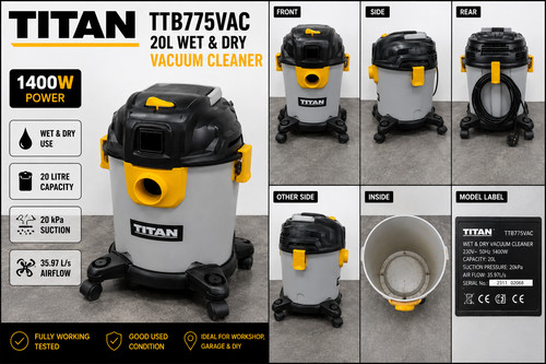 Titan ttb775vac 20l - wet, &