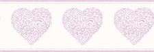 BORDERPURPLE WHITE HEART CAROUSEL CHILDRENTEENAGE TEEN WALLPAPER BORDER DLB50078
