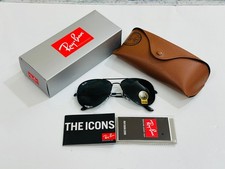 Ray-Ban 3026 Aviator Sunglasses Black Frame Grey Lens
