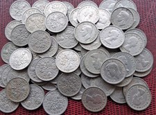 OVER 75 ELIZABETH II / GEORGE VI GB SIXPENCE COINS LOT P