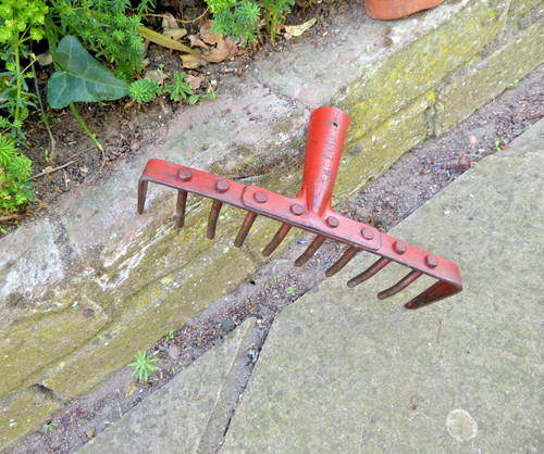 Vintage rake head garden - rake, head,
